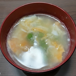 ふんわりたまごの枝豆スープ
